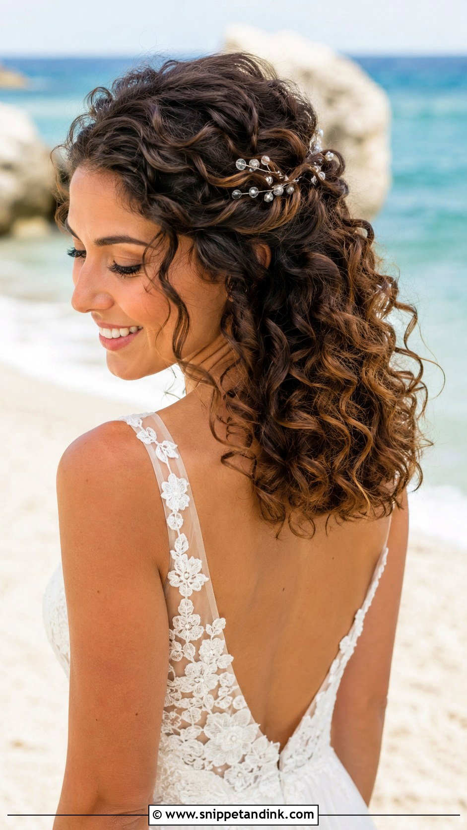 Beachy Bridal Curly Hair - Snippet and Ink - 20 Beachy Bridal Hair Ideas