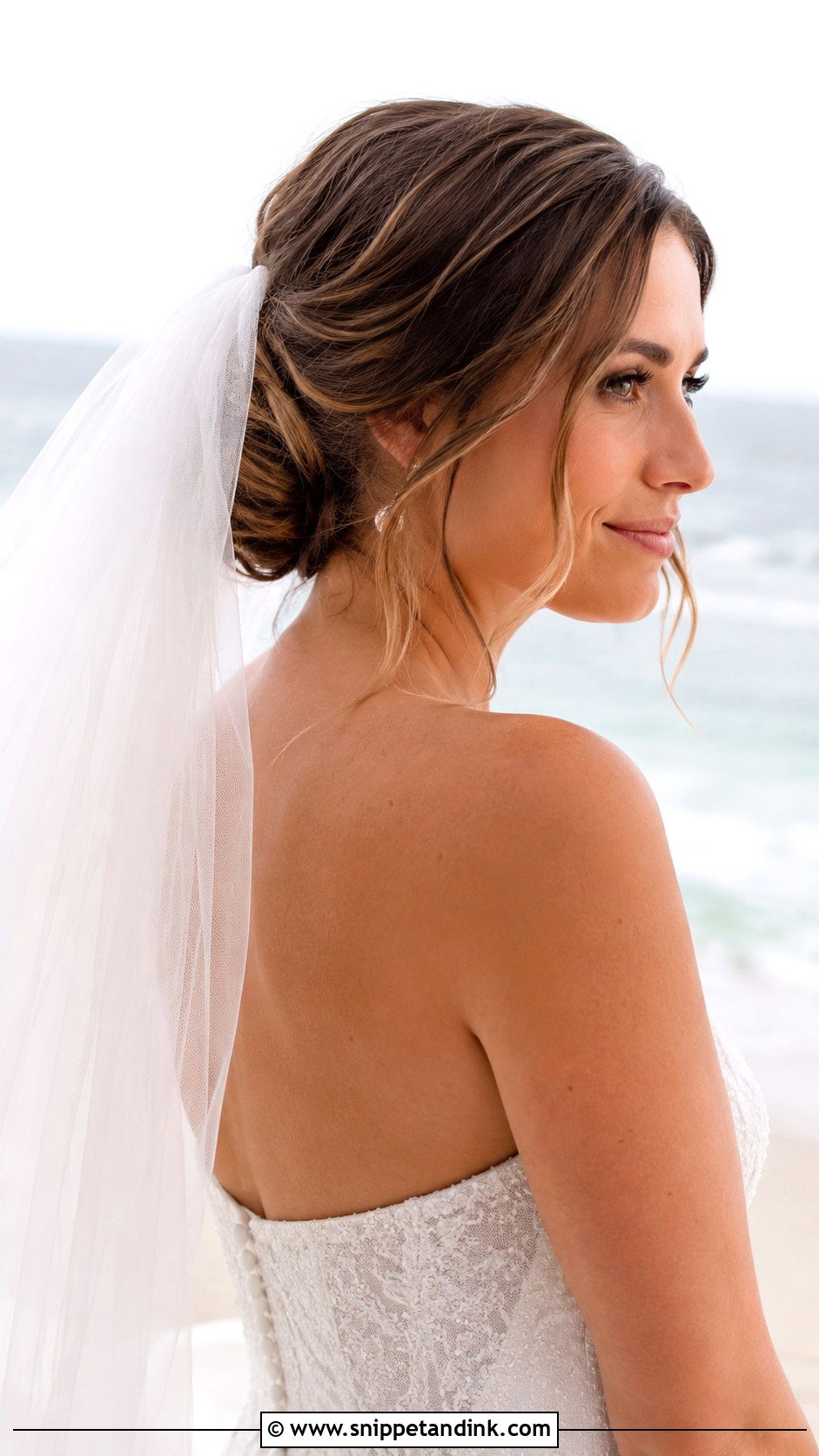 Beachy Bridal Hair With Veil - Snippet and Ink - 20 Beachy Bridal Hair Ideas