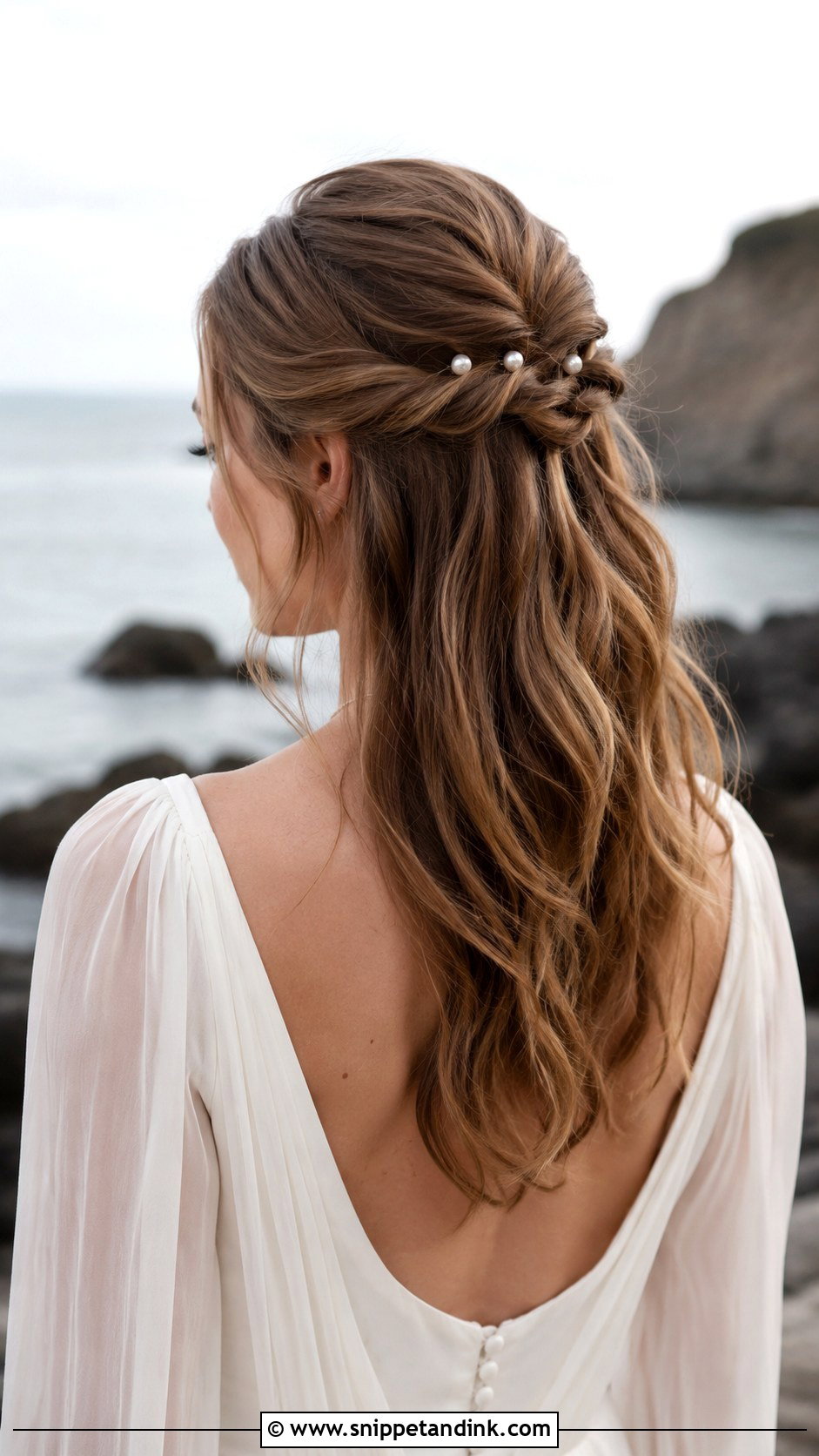 Beachy Bridal Half Up Hair - Snippet and Ink - 20 Beachy Bridal Hair Ideas