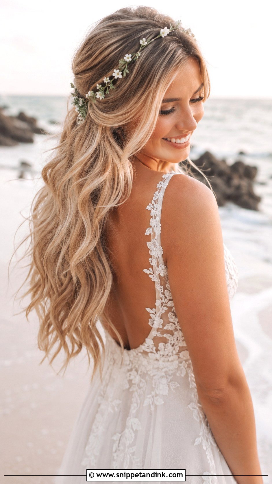 Beachy Bridal Long Hair - Snippet and Ink - 20 Beachy Bridal Hair Ideas