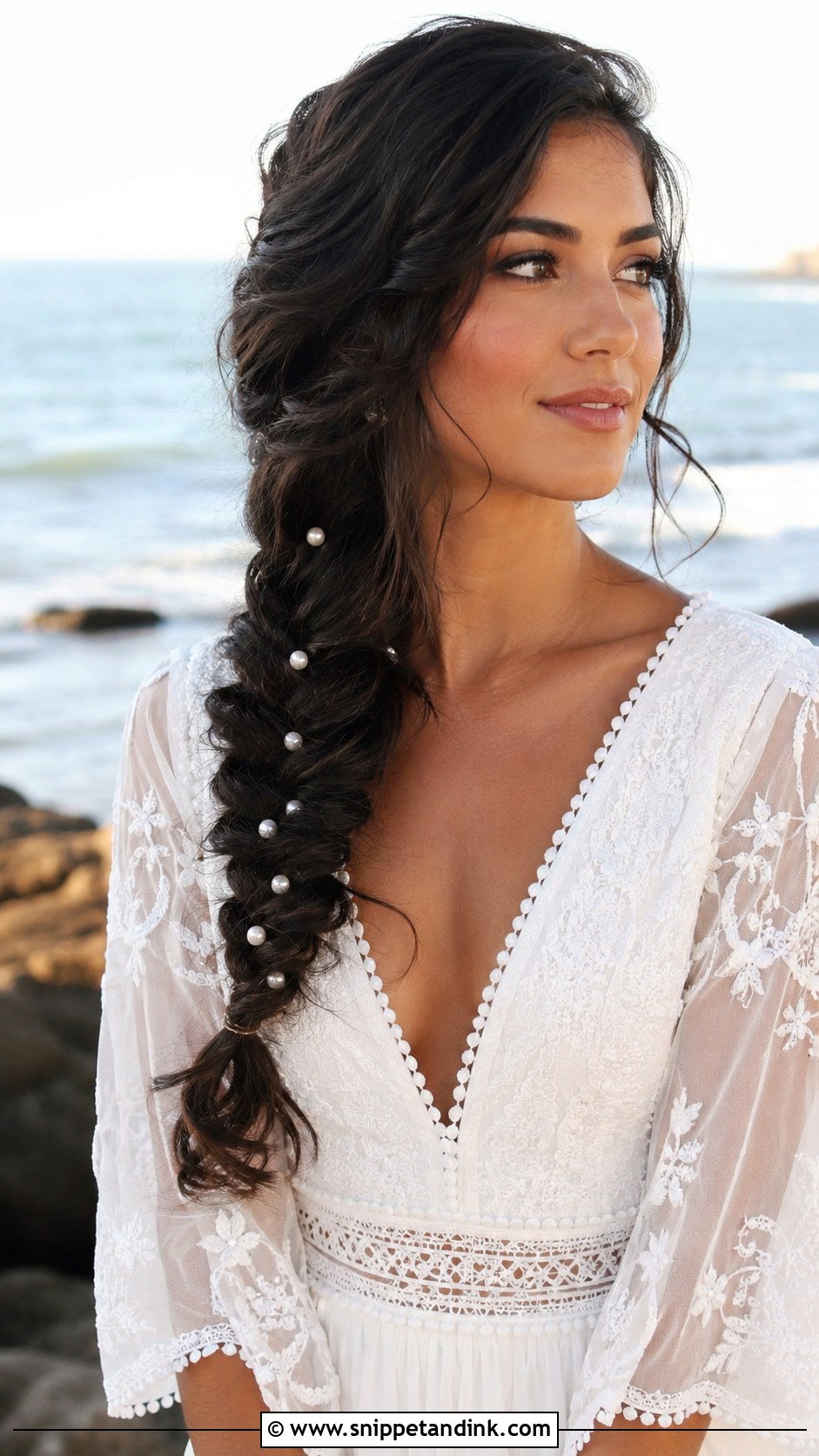 Beachy Bridal Side Braid - Snippet and Ink - 20 Beachy Bridal Hair Ideas