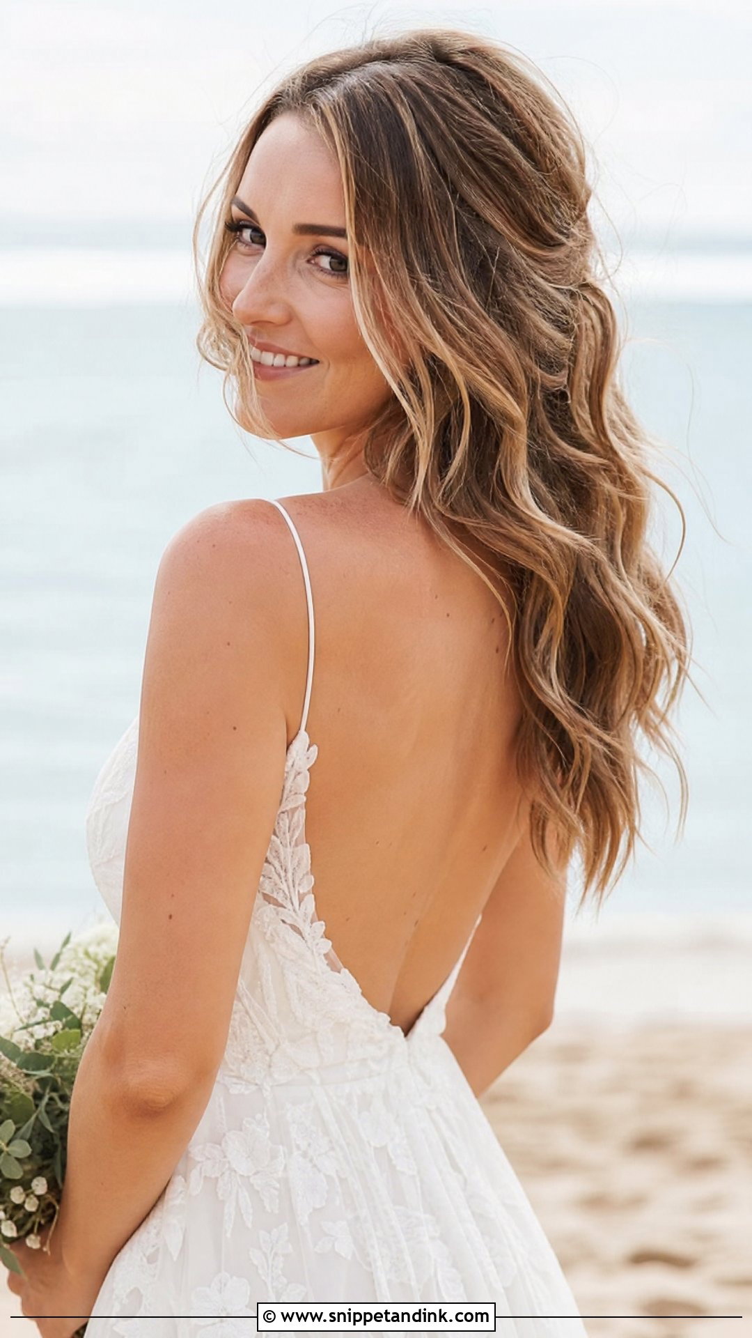 Beachy Bridal Waves for a Natural Look - Snippet and Ink - 20 Long Hair Bridal Waves