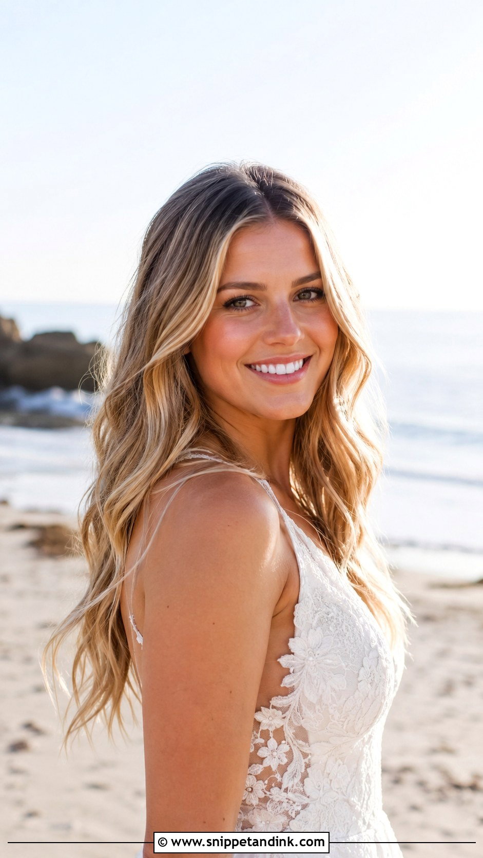 Beachy Bridal Waves - Snippet and Ink - 20 Beachy Bridal Hair Ideas