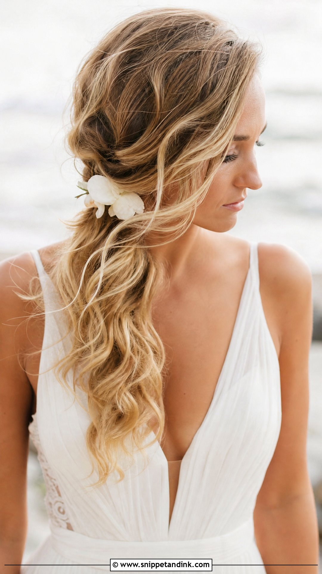 Beachy Side Ponytail - Snippet and Ink - 25 Side Ponytail Wedding Hairstyles