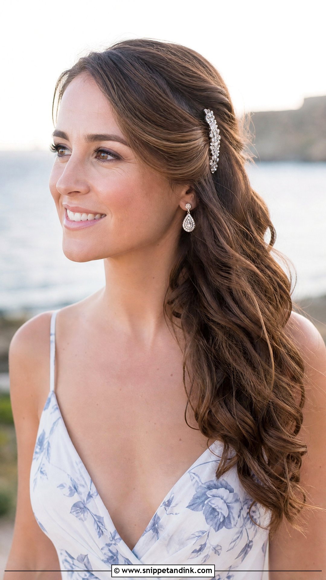 Beachy Side Swept Waves - Snippet and Ink - 20 Beach Wedding Guest Hair Ideas