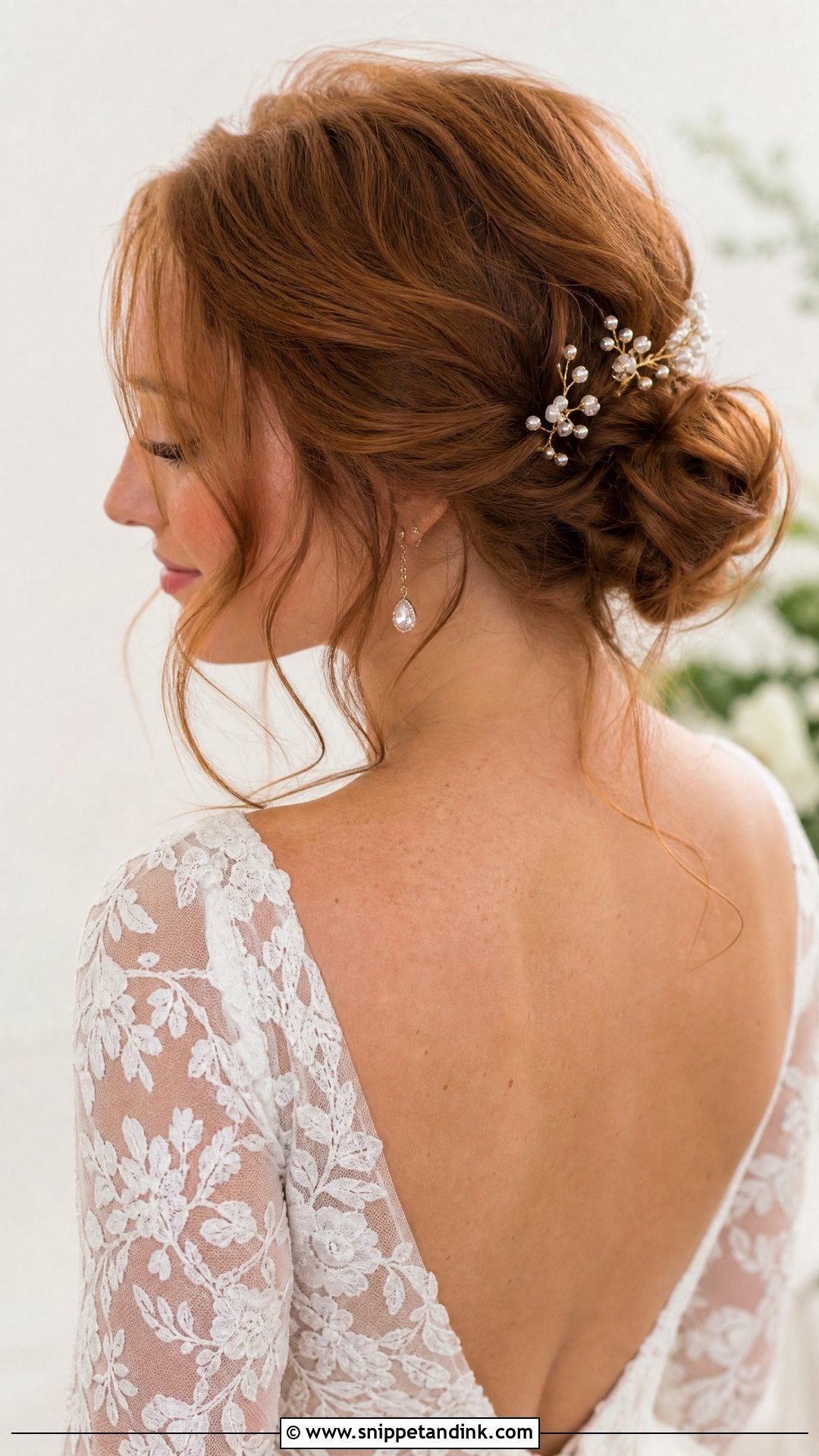 Beachy Wave Bridal Hair Low Bun - Snippet and Ink - 15 Beachy Wave Bridal Hair Ideas