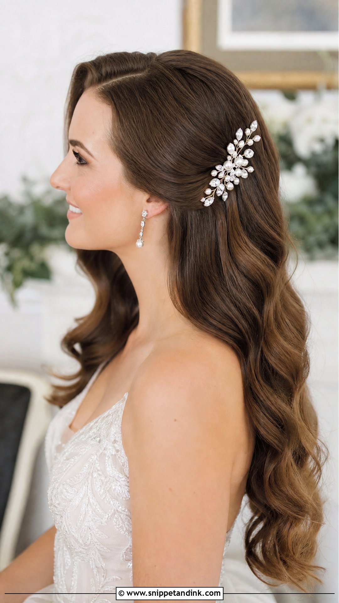 Beachy Wave Bridal Hair With Hair Comb - Snippet and Ink - 15 Beachy Wave Bridal Hair Ideas