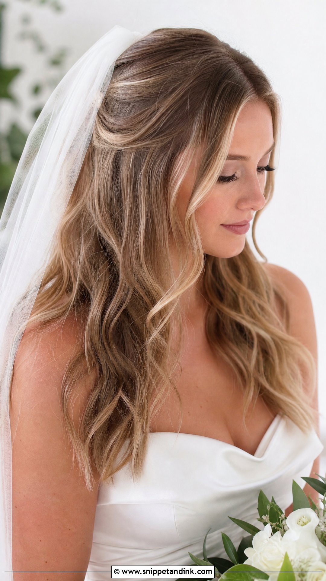 Beachy Wave Bridal Hair With Veil - Snippet and Ink - 15 Beachy Wave Bridal Hair Ideas