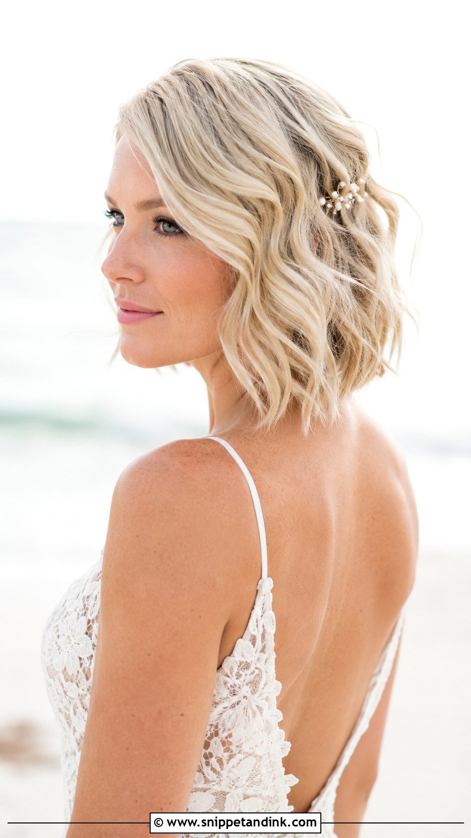 Beachy Waves For Short Bridal Hair - Snippet and Ink - 25 Short Bridal Hair Shoulder Length Ideas