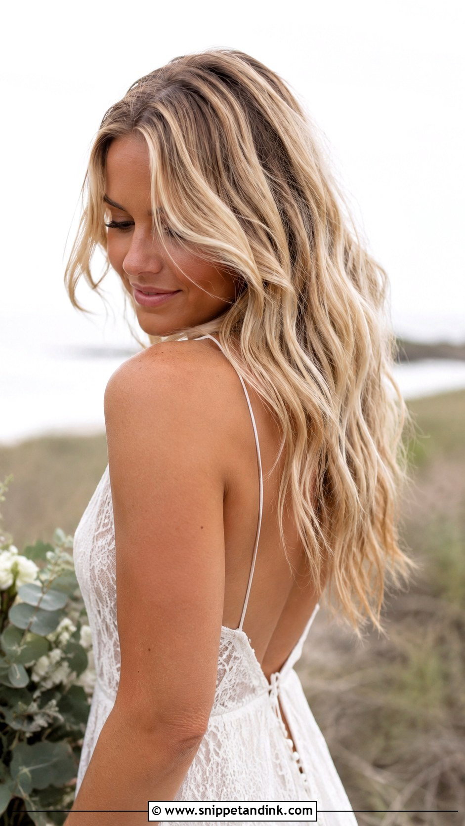 Beachy Waves Wedding Hairstyle - Snippet and Ink - 25 Wavy Hair for Wedding Ideas