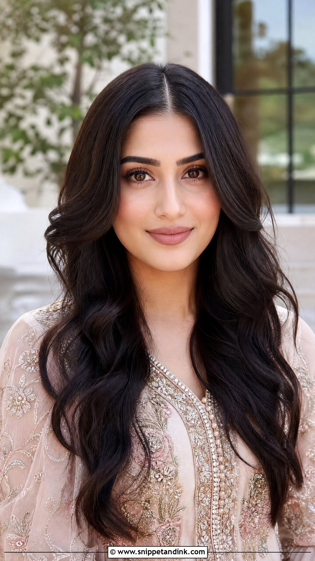 Beachy Waves With Center Part - Snippet and Ink - 20 Walima Bridal Hairstyle Ideas