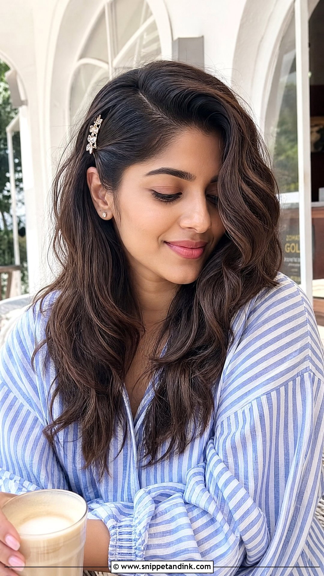 Beachy Waves With Deep Side Part - Snippet and Ink - 20 Open Hairstyle for Wedding Functions Ideas