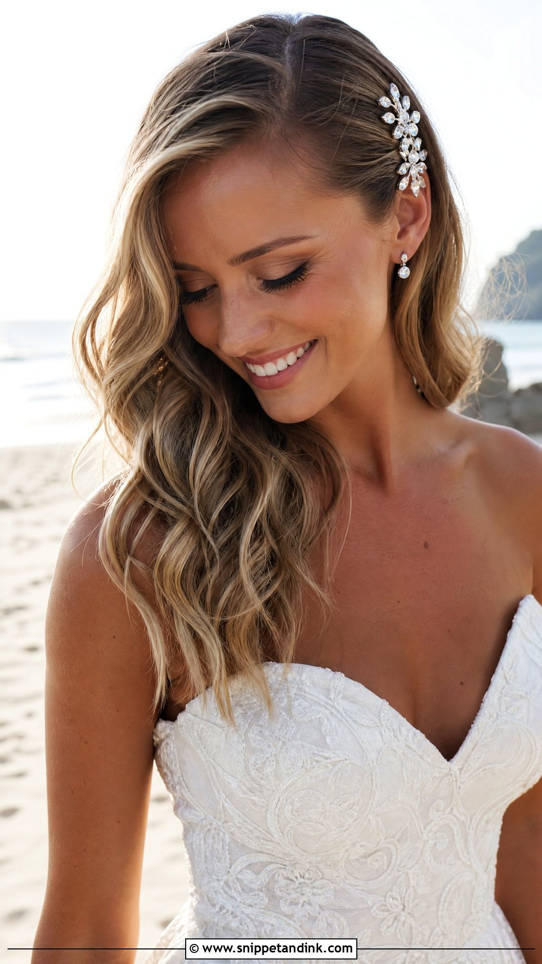 Beachy Waves With Side Pin - Snippet and Ink - 20 Wedding Hair Design Ideas