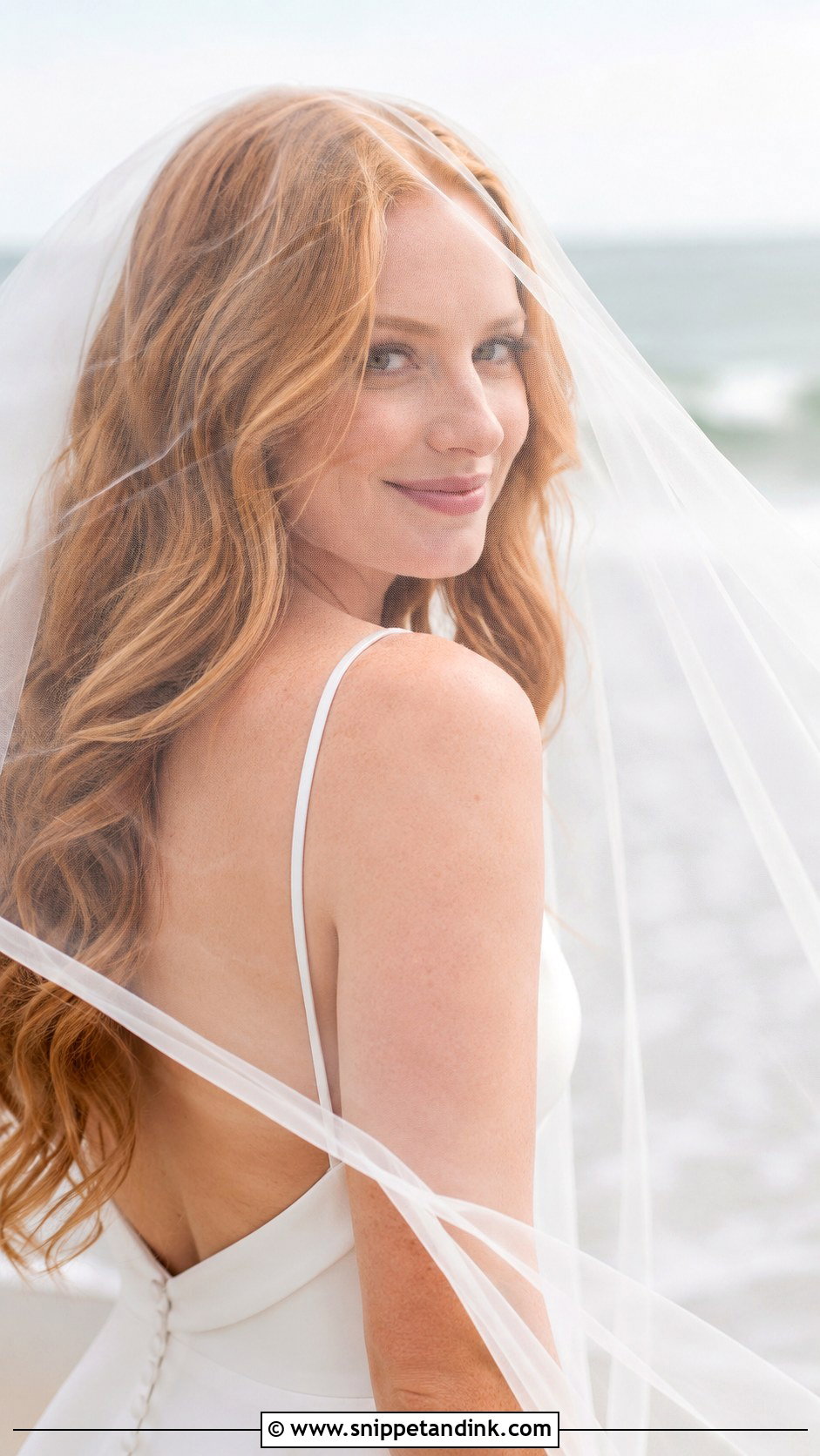 Beachy Waves With a Veil - Snippet and Ink - 20 Beachy Wedding Hair Ideas