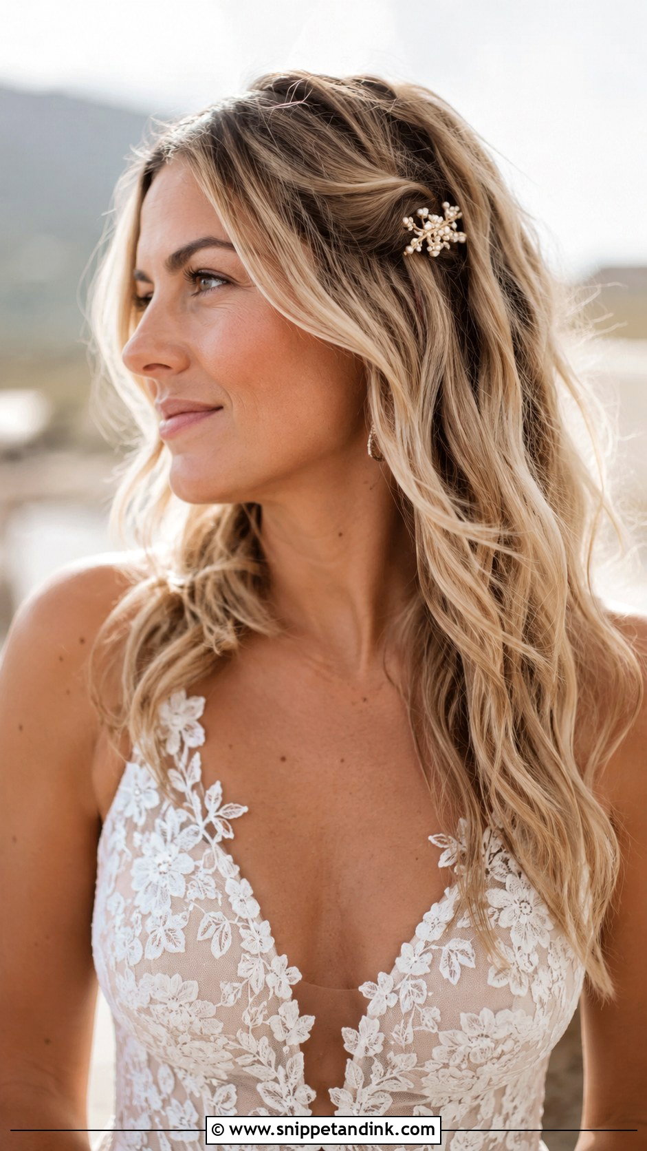Beachy Waves Worn Down - Snippet and Ink - 20 Hairstyles for Medium Length Hair Wedding Guest