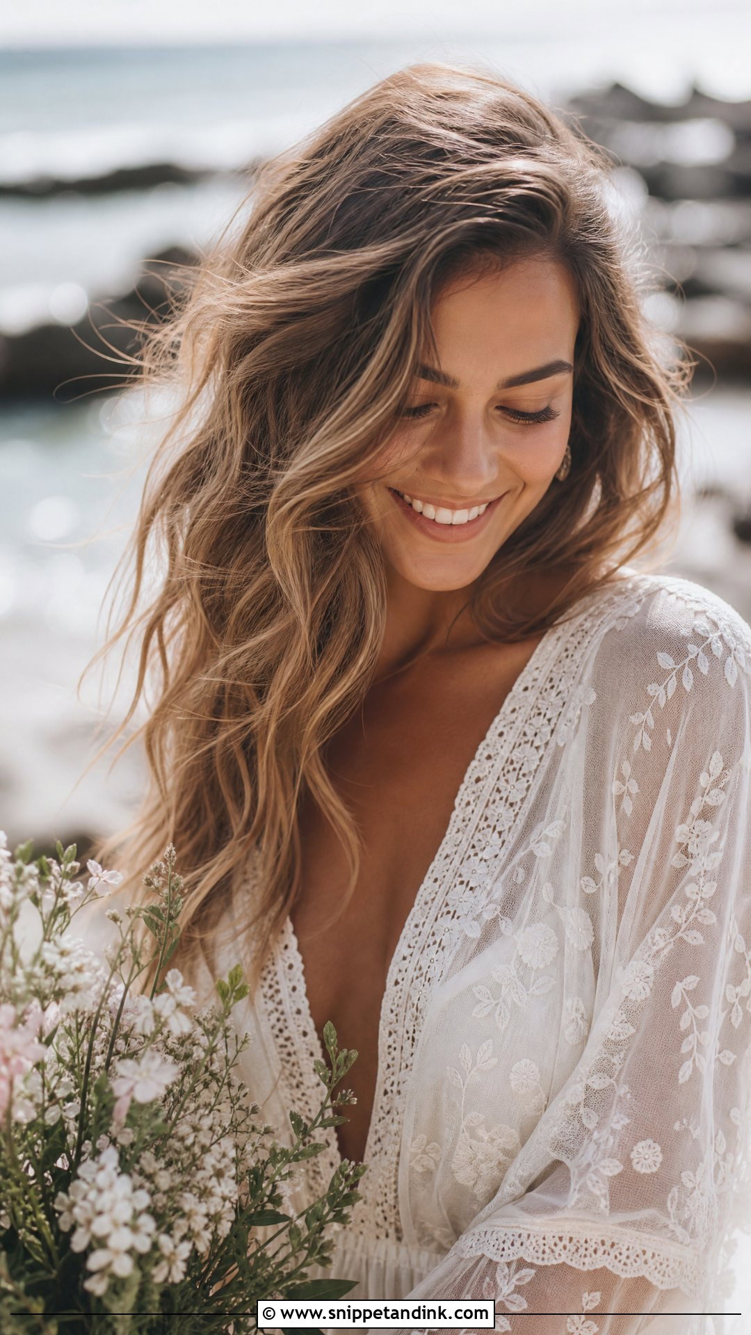 Beachy Waves for a Boho Bride - Snippet and Ink - 20 Bridal Curls Down