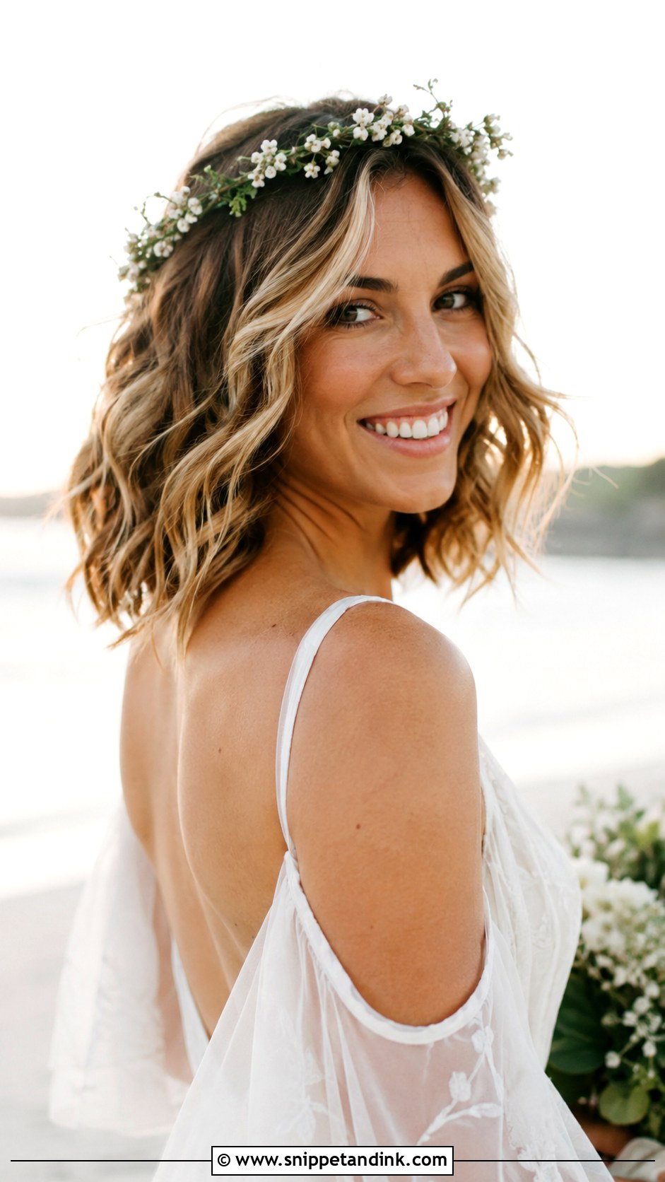 Beachy Wavy Bob for Wedding - Snippet and Ink - 20 Bob Hairstyles for Wedding