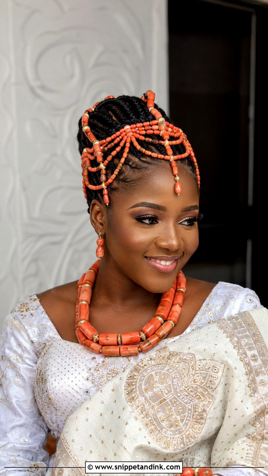 Beaded Crown With Braided Base - Snippet and Ink - 20 Igbo Bride Hairstyles