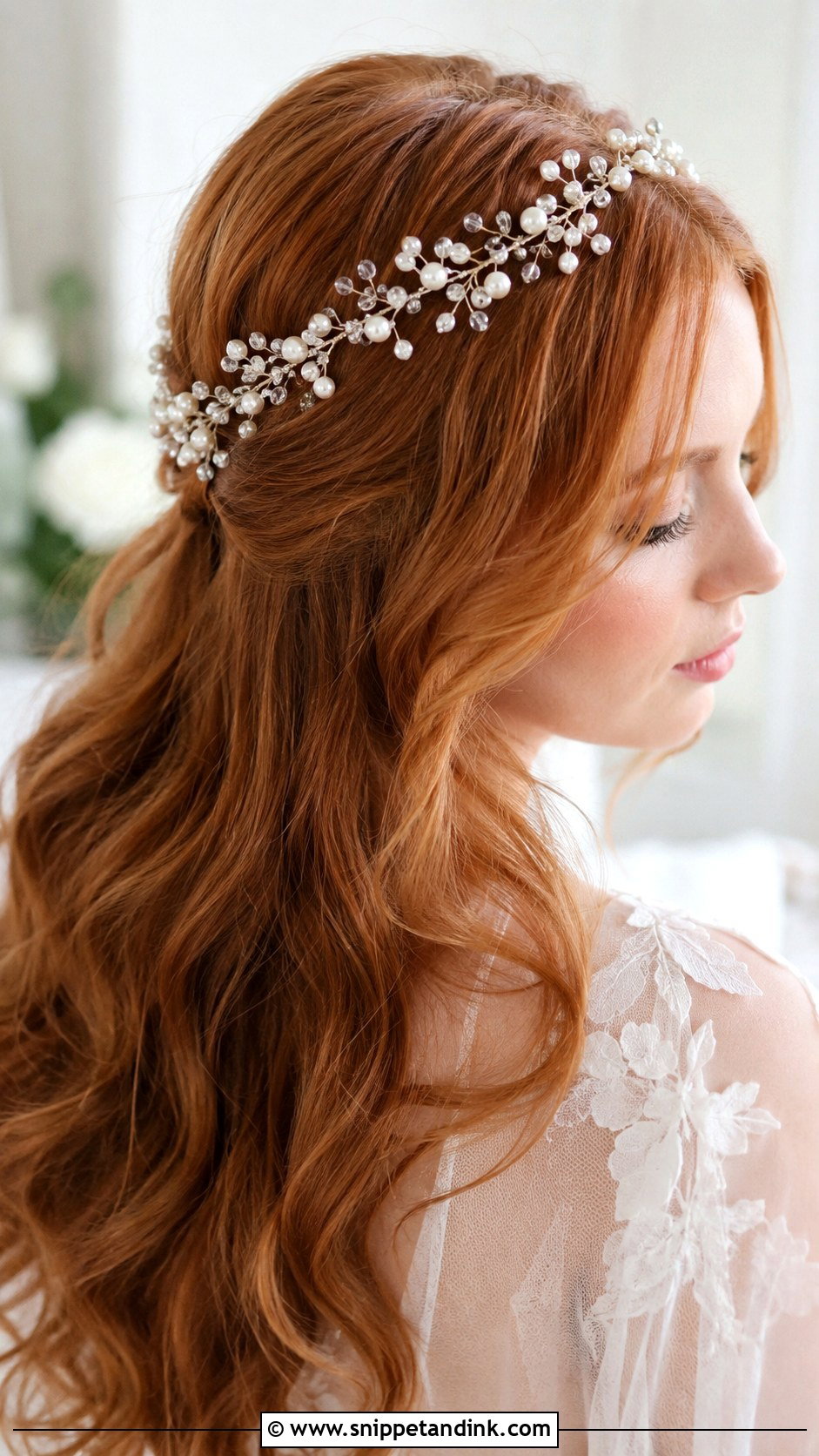 Beaded Hair Wreath - Snippet and Ink - 20 Wedding Hair Accessories for Bride