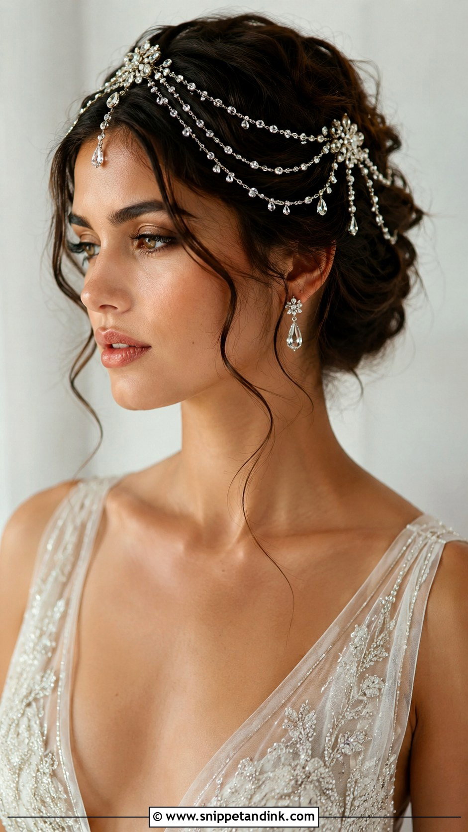 Beaded Headpiece for Wedding - Snippet and Ink - 20 Wedding Hair Jewelry Ideas
