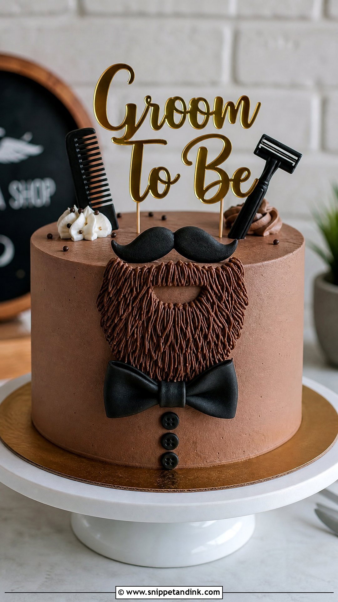 Beard Groom Cake - Snippet and Ink - 25 Groom to Be Cake Ideas