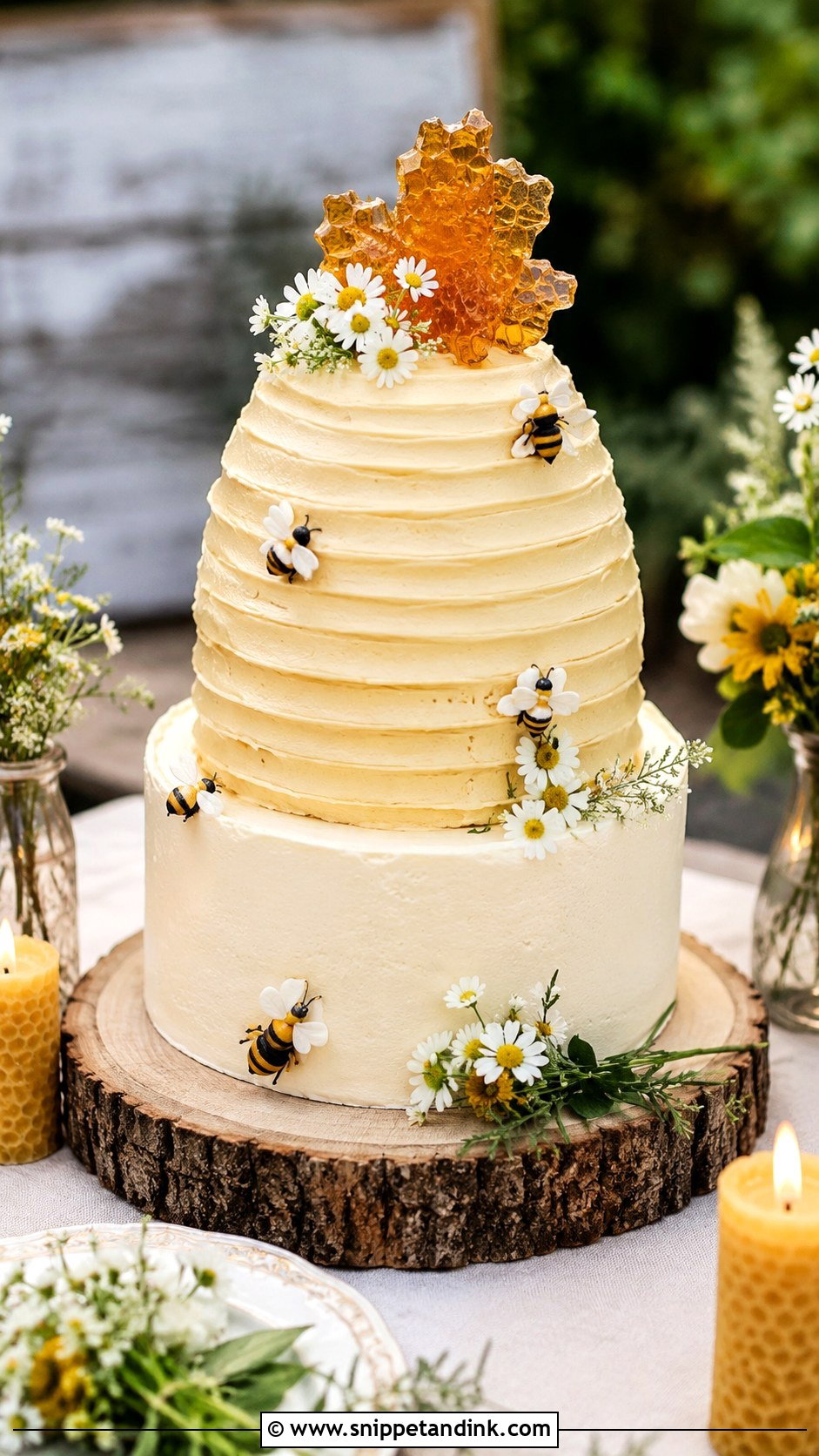 Beehive Wedding Cake - Snippet and Ink - 20 Honey Bee Cake Design Ideas for Wedding