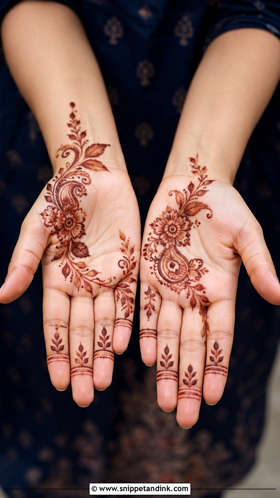 Beginner Half Hand Mehndi Design - Snippet and Ink - 35 Half Hand Mehndi Design Ideas