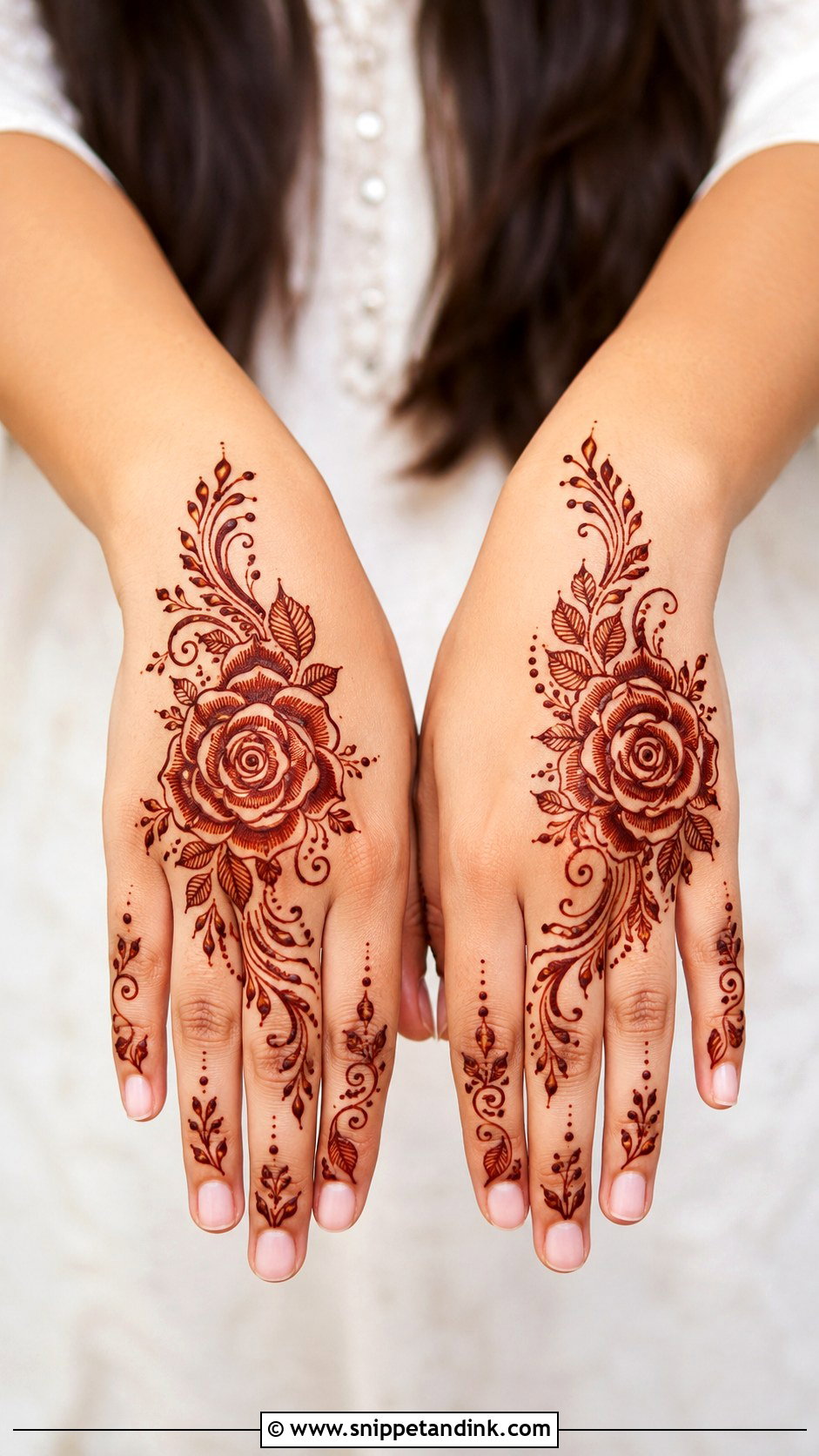 Beginner Rose Mehndi Design - Snippet and Ink - 35 Mehndi Designs for Beginners