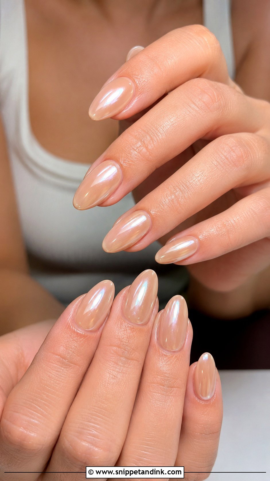 Beige Chrome Wedding Nails - Snippet and Ink - 20 Beige Wedding Nails
