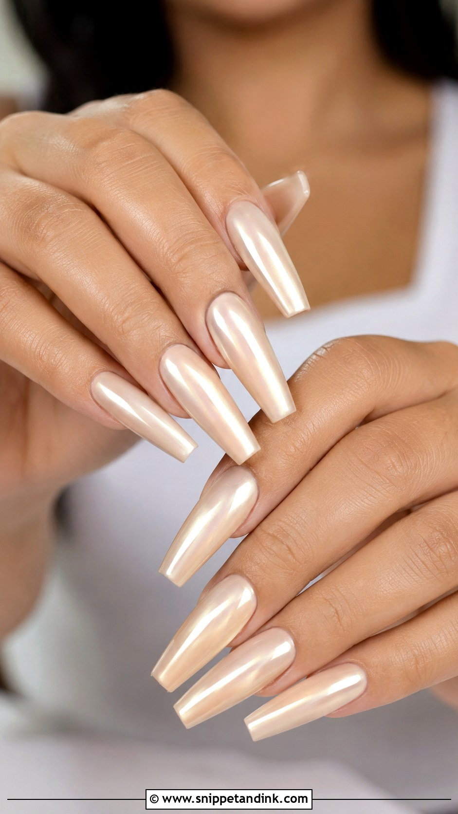 Beige Coffin Wedding Nails - Snippet and Ink - 20 Beige Wedding Nails