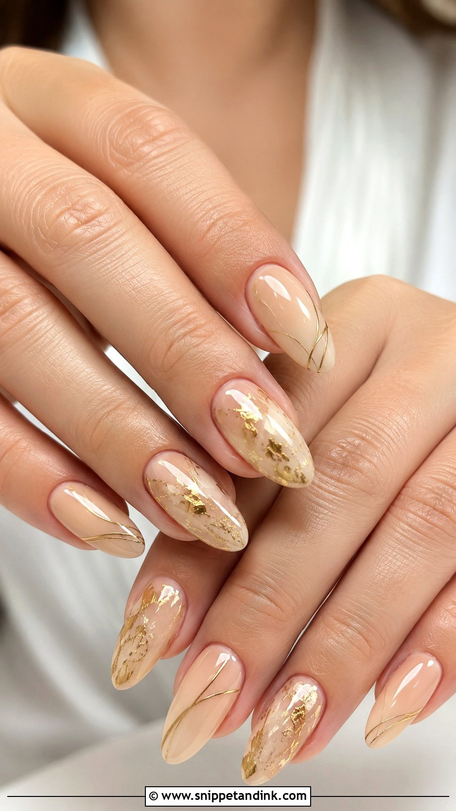 Beige Gold Wedding Nails - Snippet and Ink - 20 Beige Wedding Nails