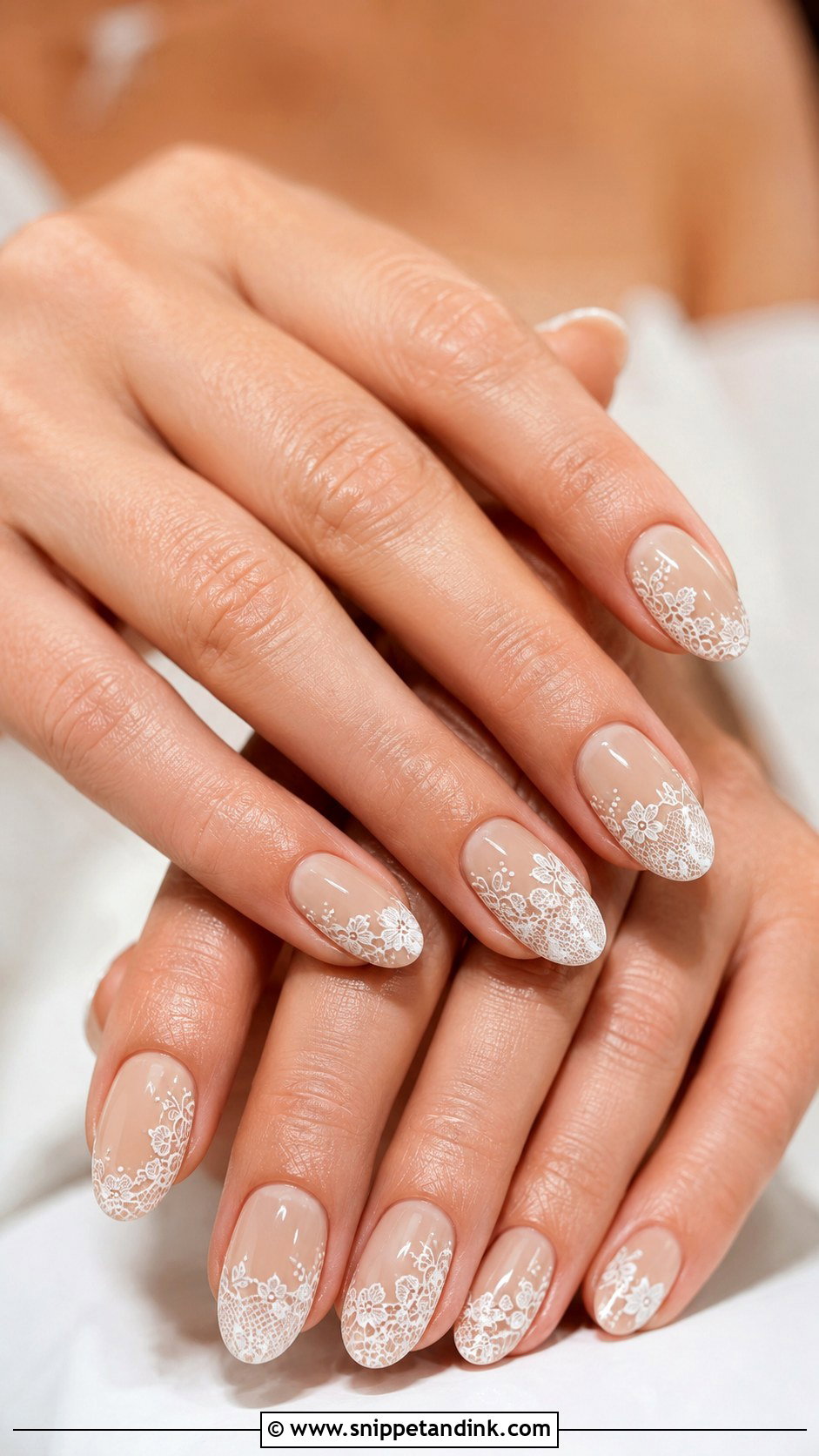 Beige Lace Wedding Nails - Snippet and Ink - 20 Beige Wedding Nails