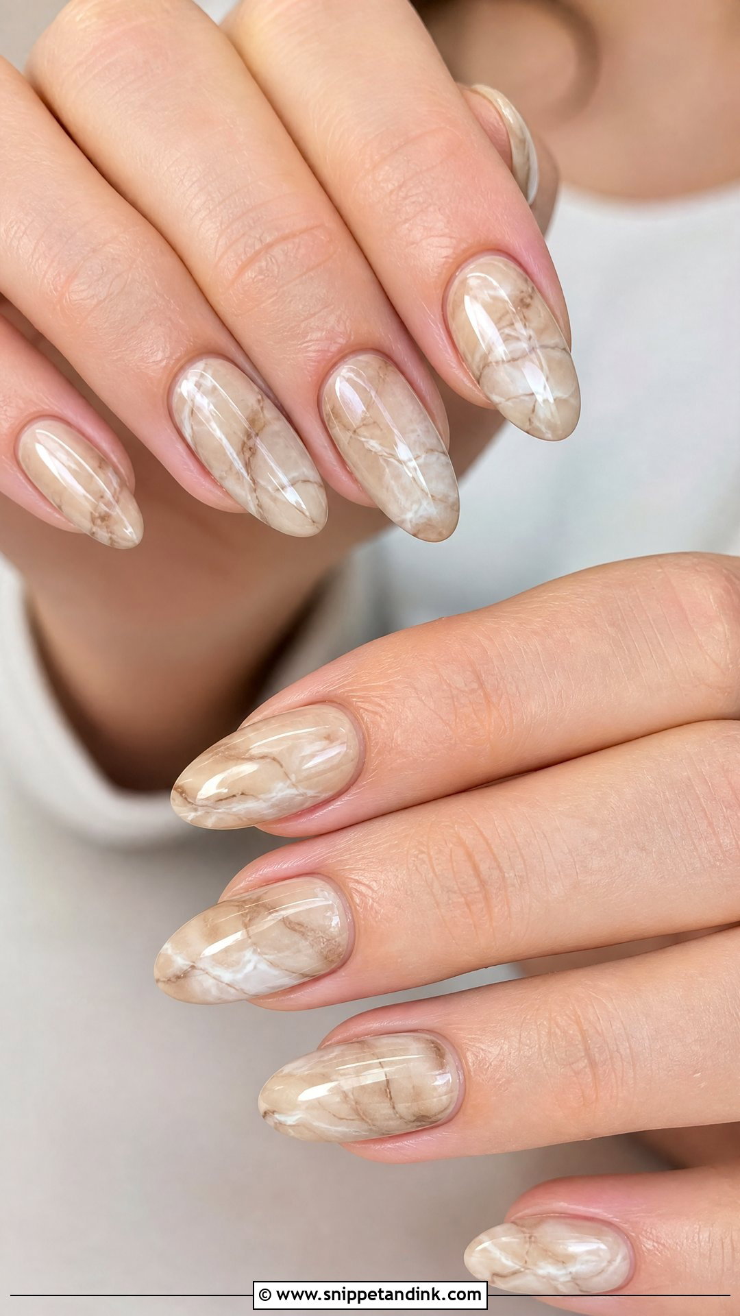 Beige Marble Nails - Snippet and Ink - 25 Classy Nails for Wedding Guest