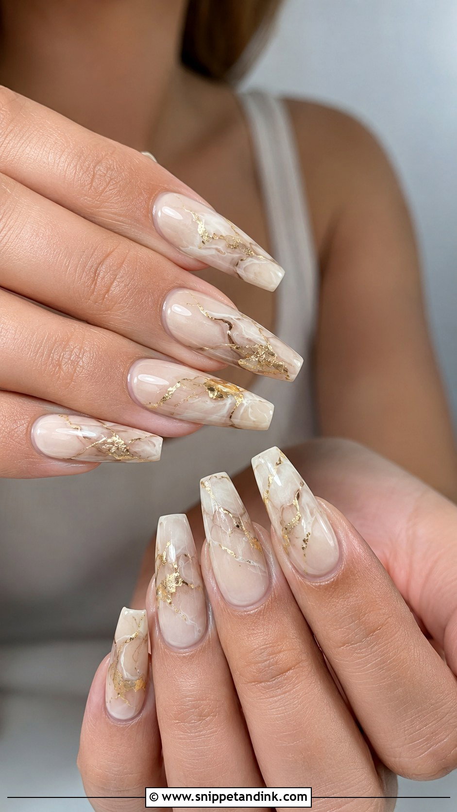 Beige Marble Wedding Nails - Snippet and Ink - 20 Beige Wedding Nails