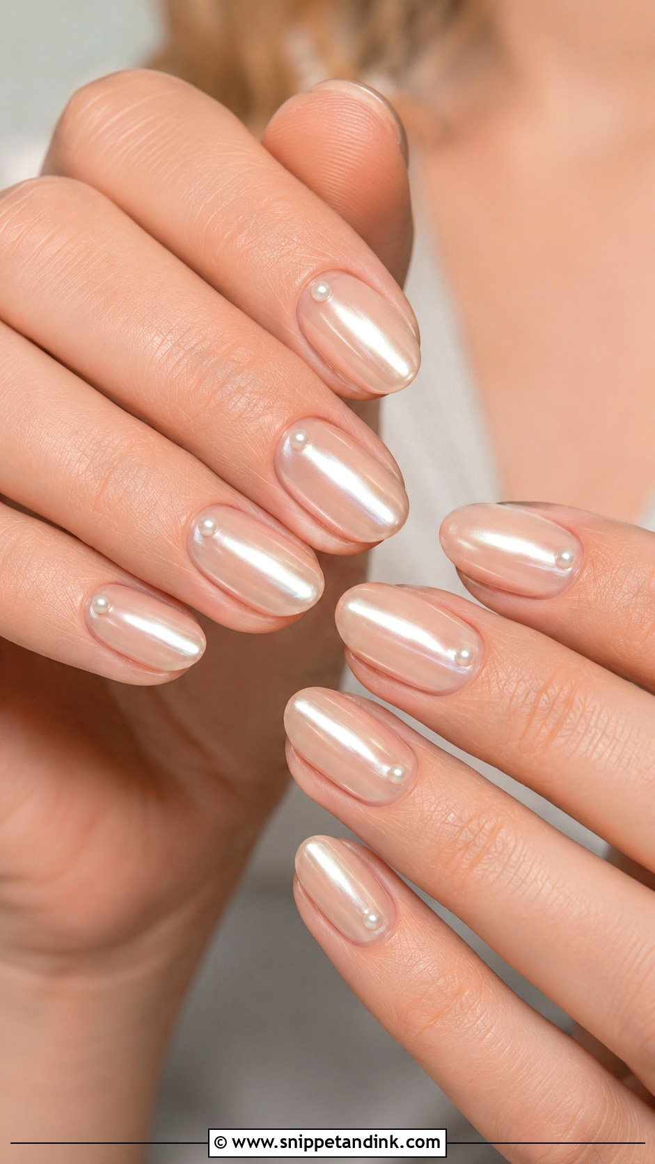 Beige Pearl Wedding Nails - Snippet and Ink - 20 Beige Wedding Nails