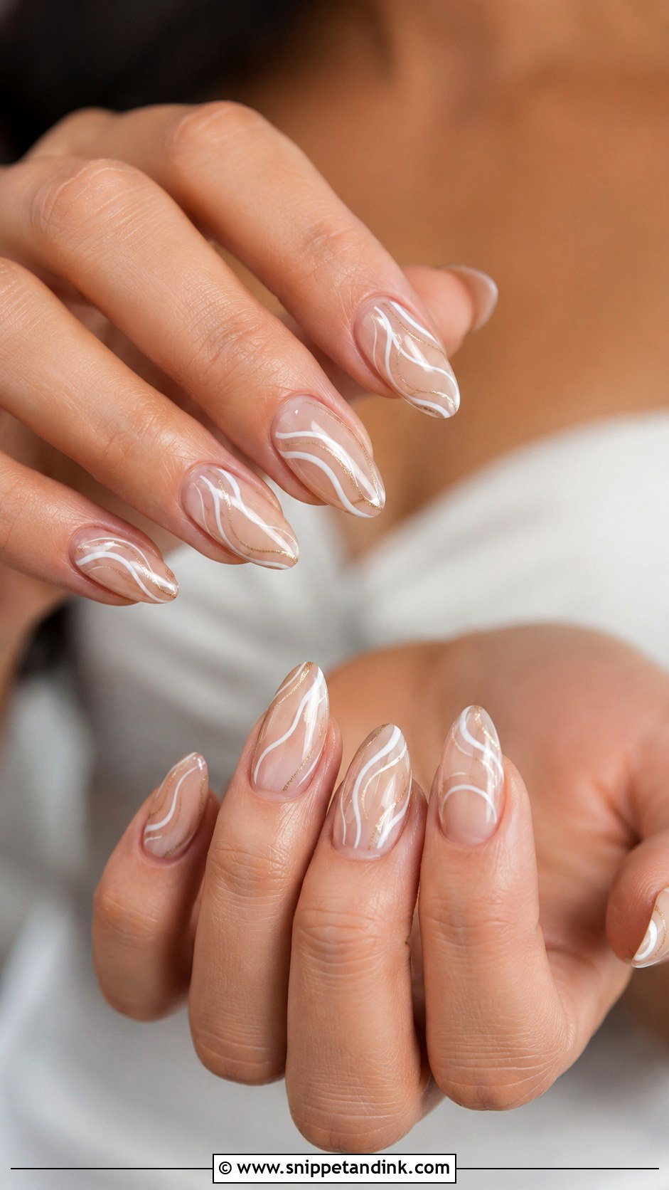 Beige Swirl Wedding Nails - Snippet and Ink - 20 Beige Wedding Nails