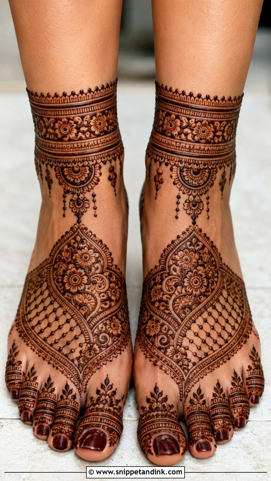 Belt Feet Mehndi Design - Snippet and Ink - 35 Feet Mehndi Designs