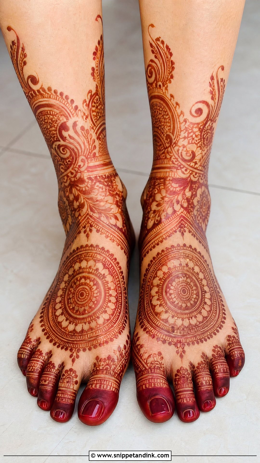 Bengali Bridal Feet Mehndi Design - Snippet and Ink - 30 Bridal Feet Mehndi Designs