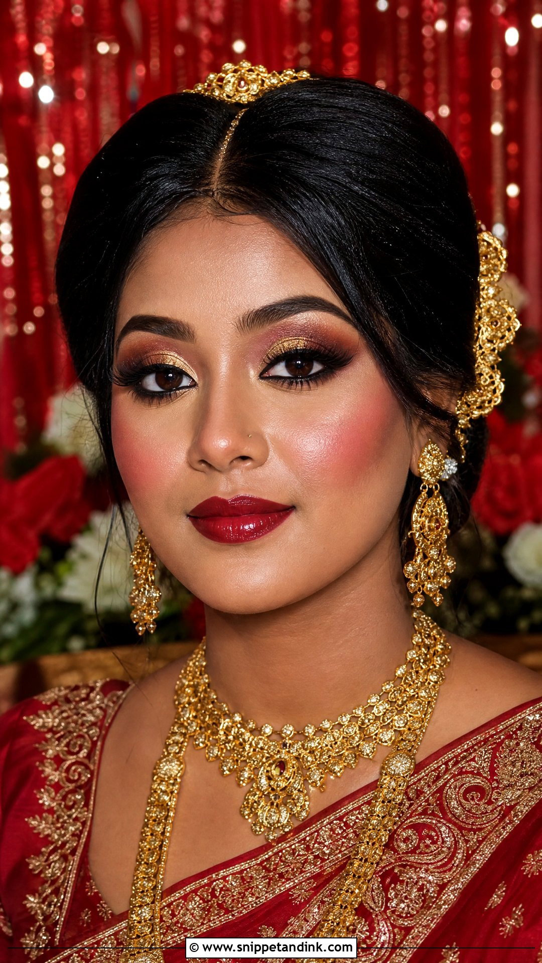 Bengali Bridal Glitter Eye Makeup - Snippet and Ink - 20 Bengali Bride Eye Makeup Ideas