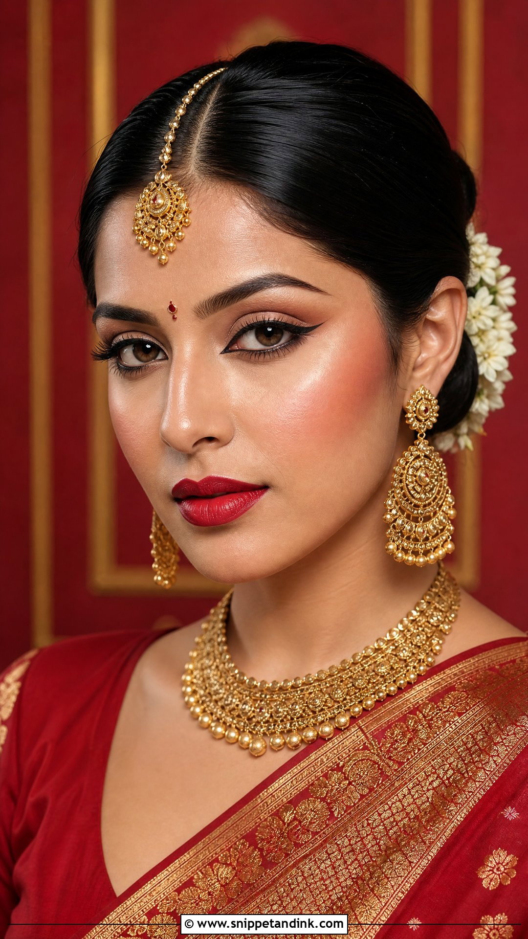 Bengali Bridal Graphic Liner Makeup - Snippet and Ink - 20 Bengali Bride Eye Makeup Ideas