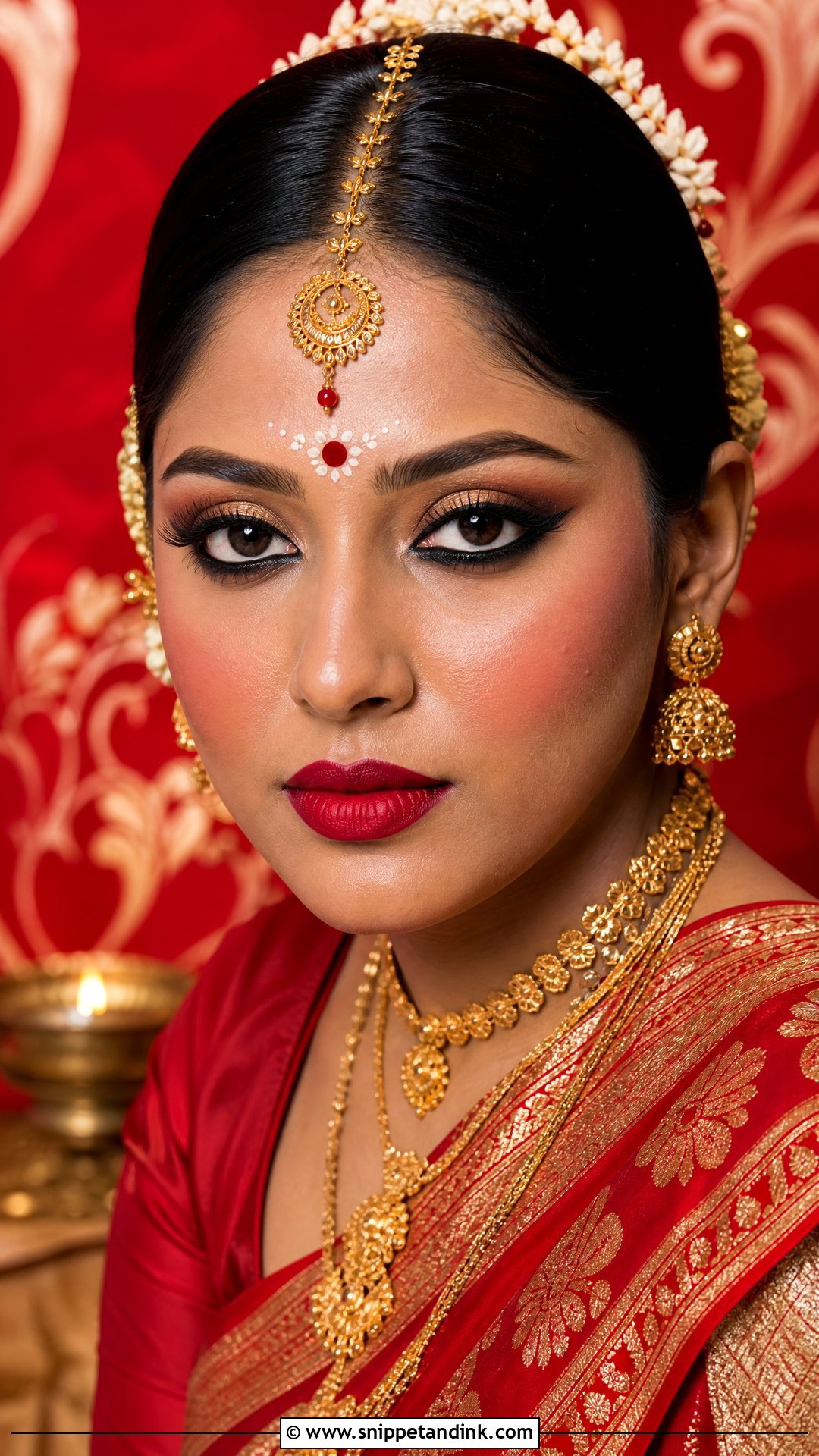 Bengali Bridal Kohl Rimmed Eye Makeup - Snippet and Ink - 20 Bengali Bride Eye Makeup Ideas