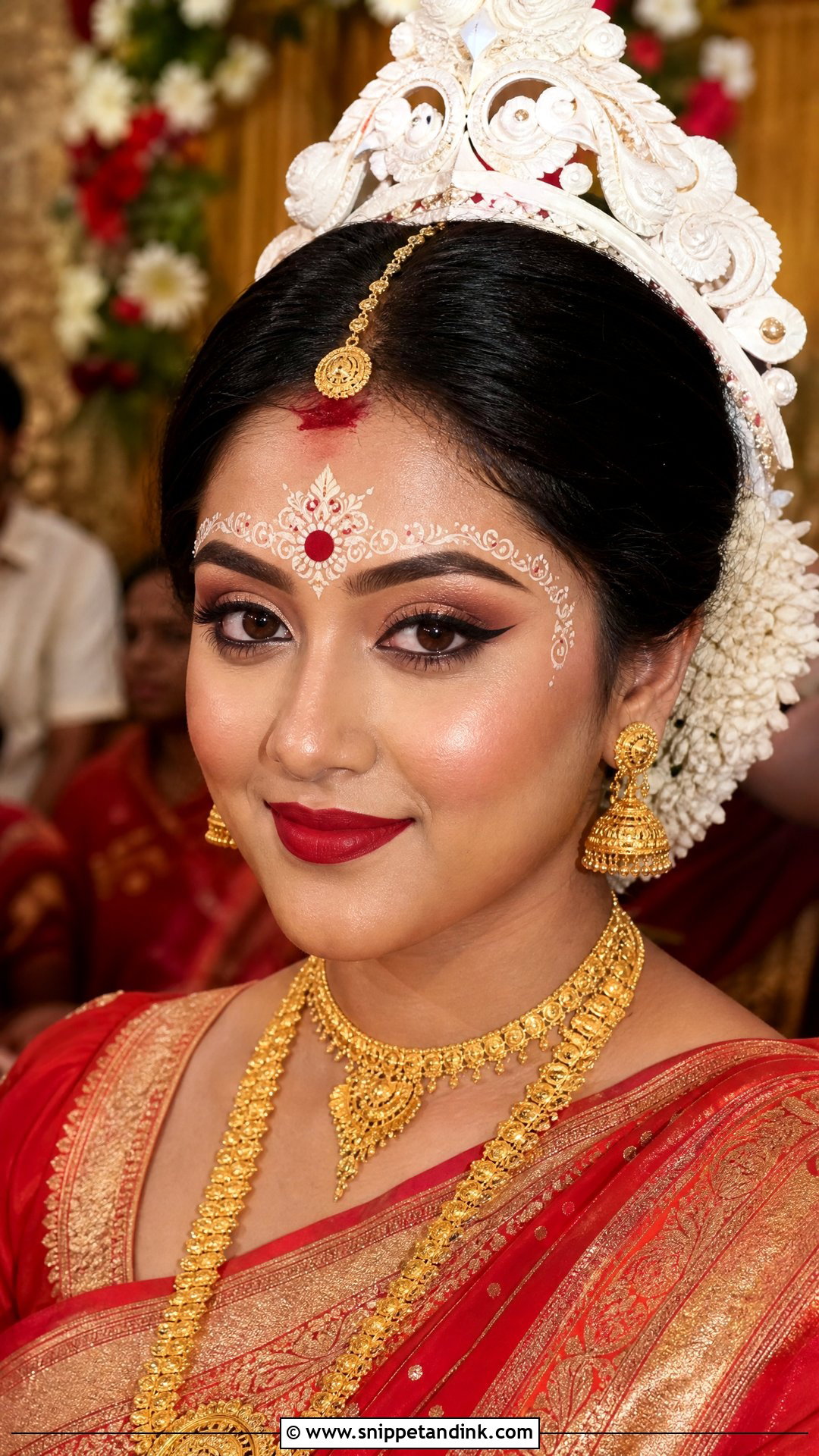 Bengali Bridal Makeup With Chandan Design - Snippet and Ink - 20 Bengali Bridal Makeup Ideas