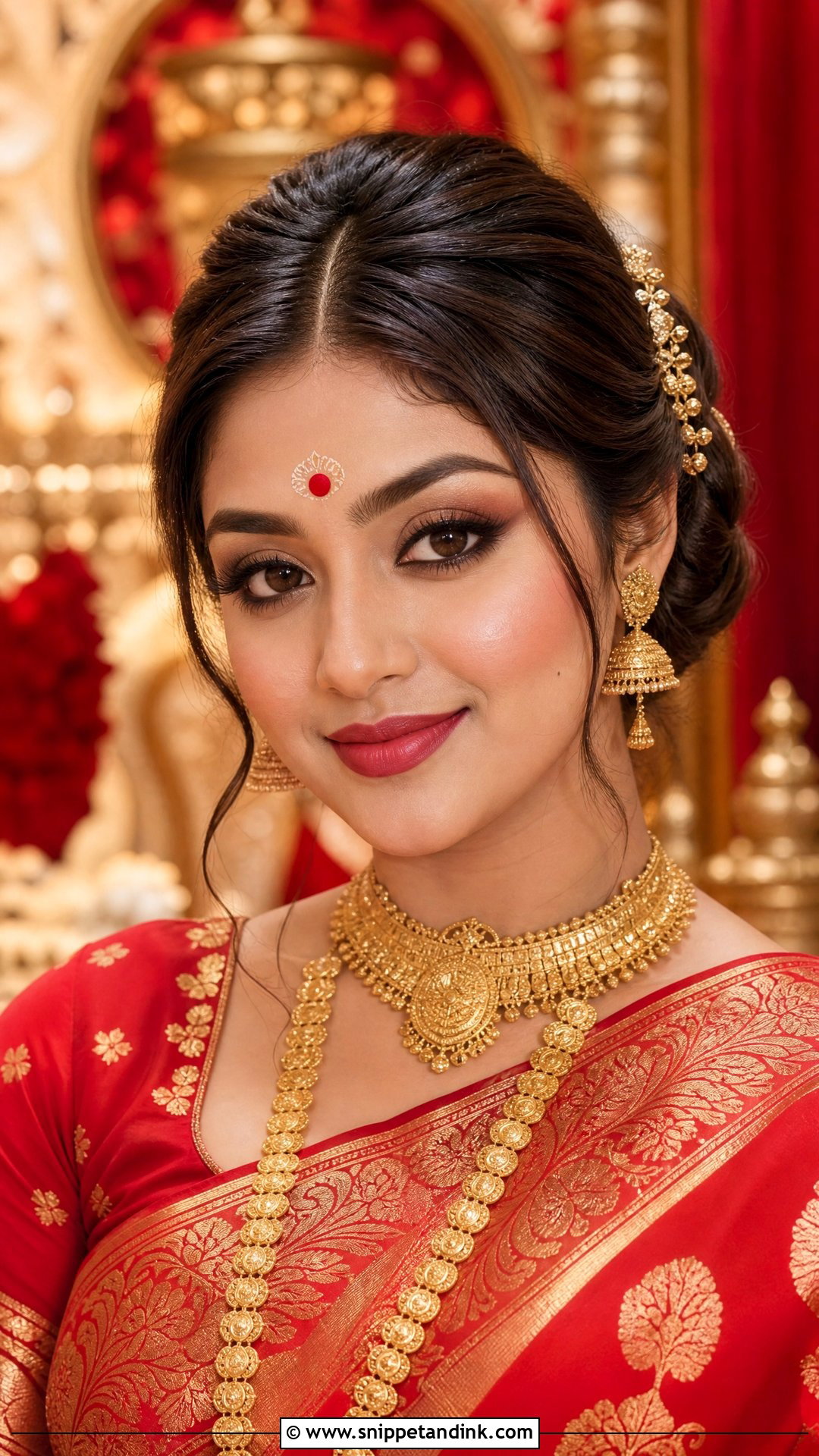Bengali Bridal Makeup With Soft Glam - Snippet and Ink - 20 Simple Bengali Bridal Makeup Ideas