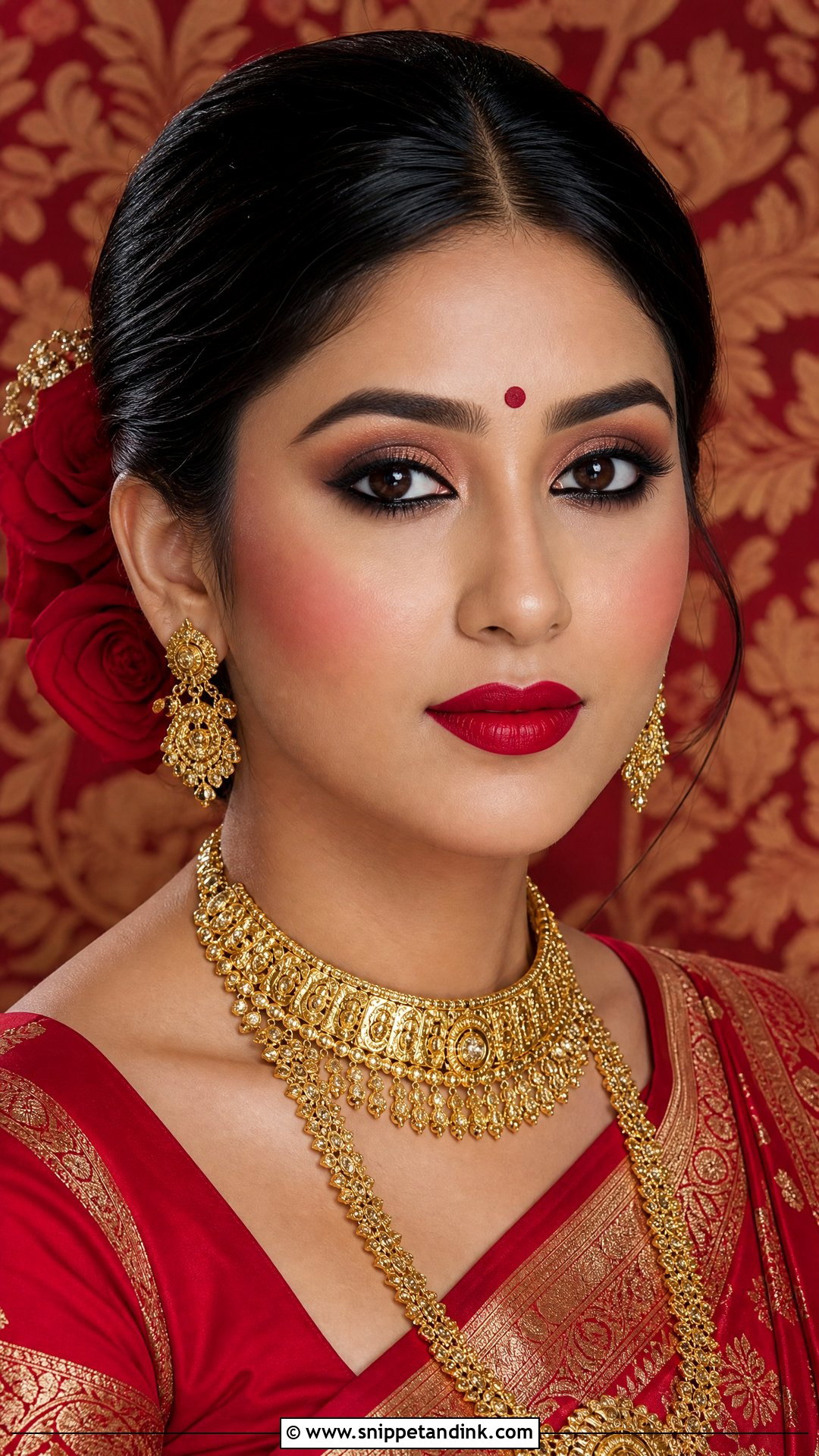 Bengali Bridal Matte Brown Eye Makeup - Snippet and Ink - 20 Bengali Bride Eye Makeup Ideas
