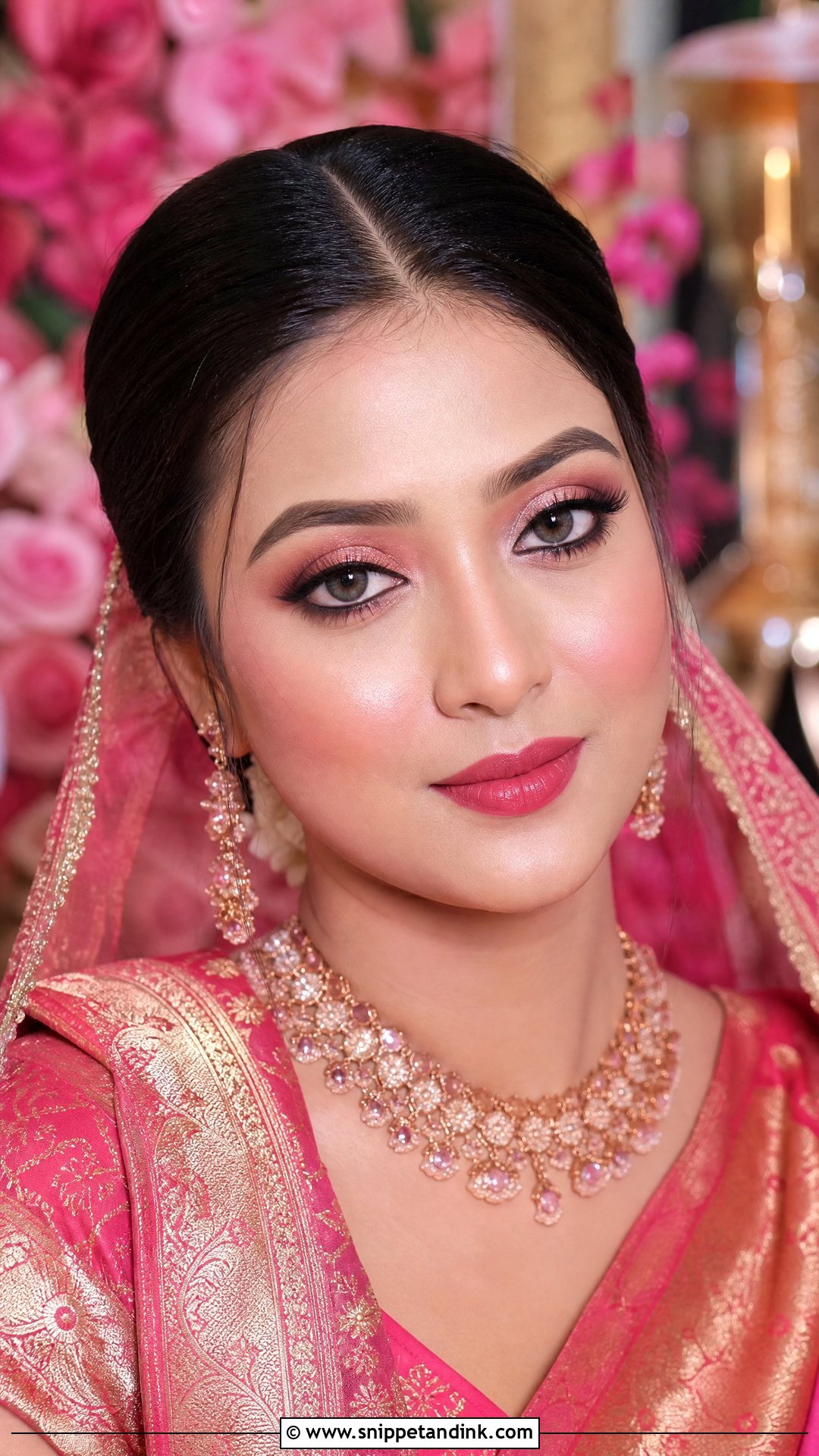 Bengali Bridal Rose Gold Eye Makeup - Snippet and Ink - 20 Bengali Bride Eye Makeup Ideas