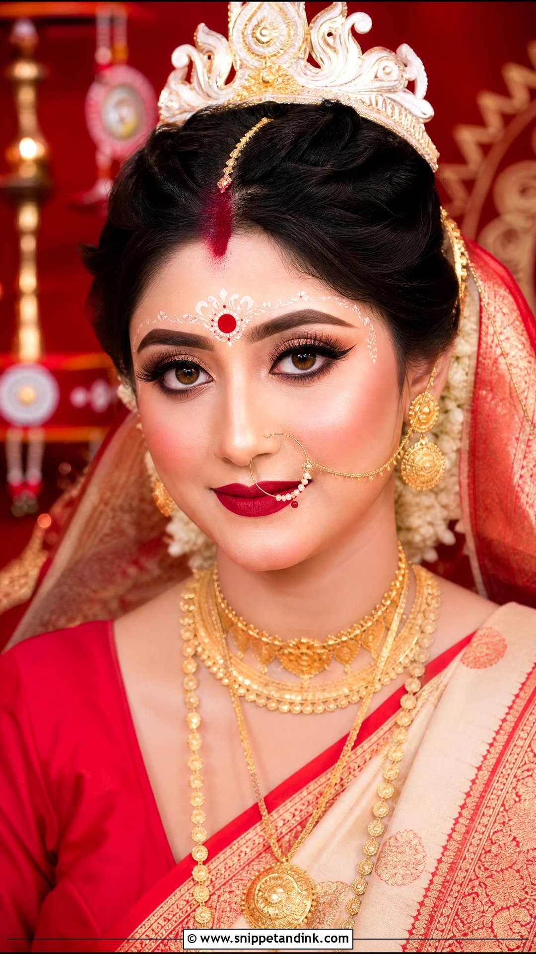 Bengali Hindu Bridal Makeup - Snippet and Ink - 20 Hindu Bridal Makeup Ideas