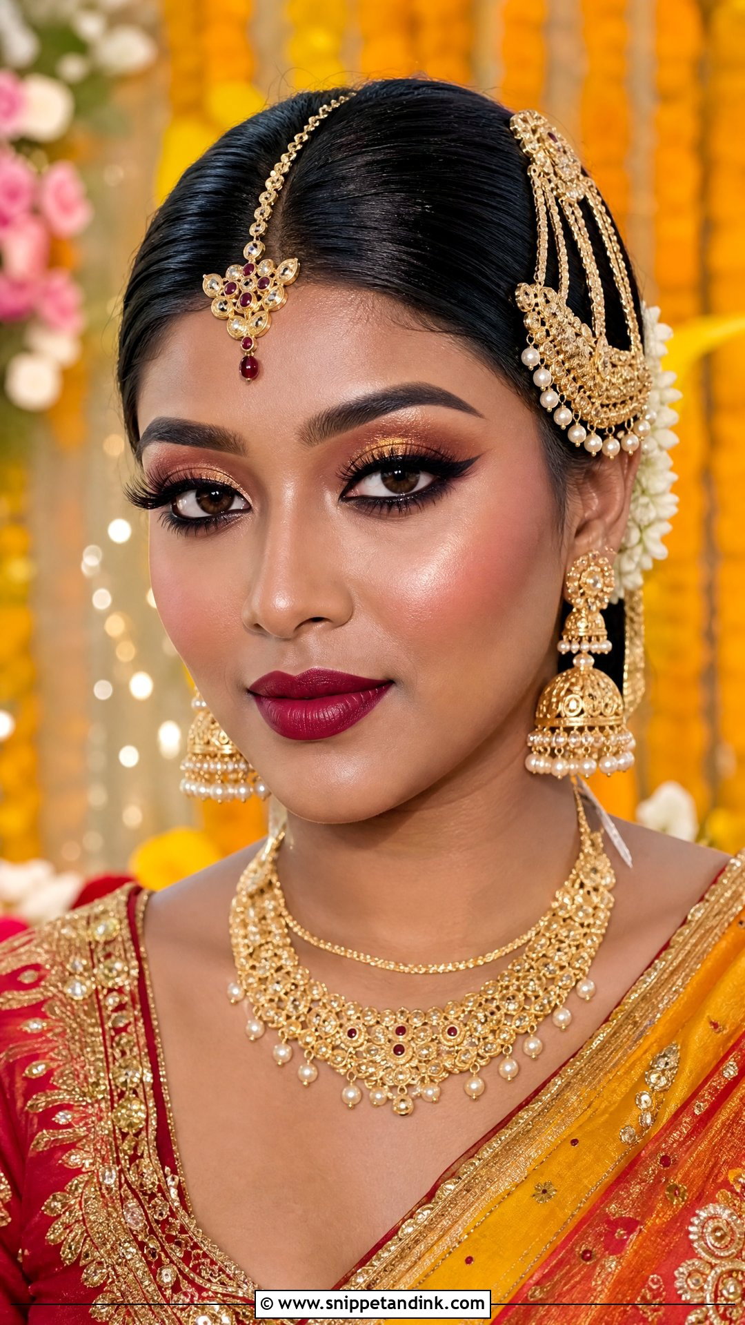Bengali Mehndi Bride Makeup - Snippet and Ink - 20 Mehndi Bride Makeup Ideas