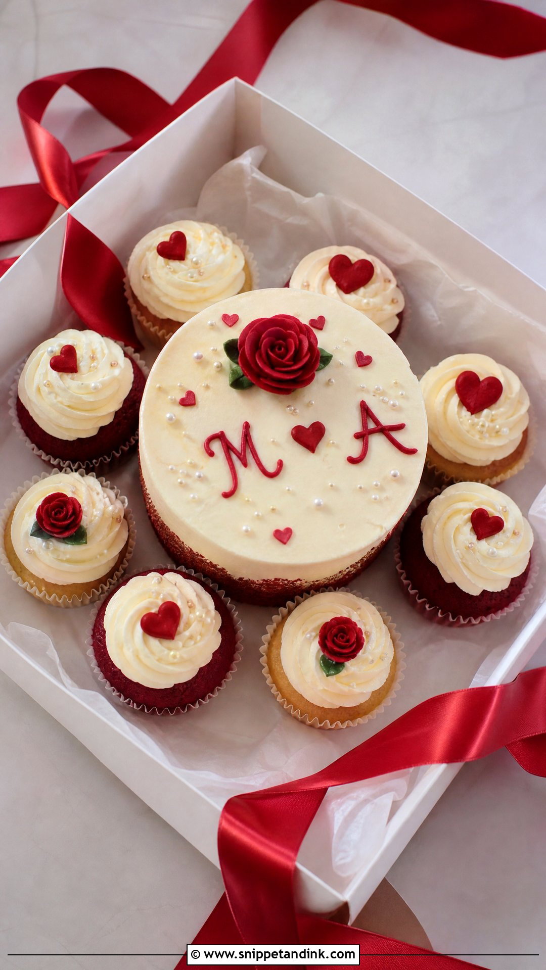 Bento Cake With Cupcakes For Anniversary - Snippet and Ink - 30 Anniversary Bento Cake Ideas