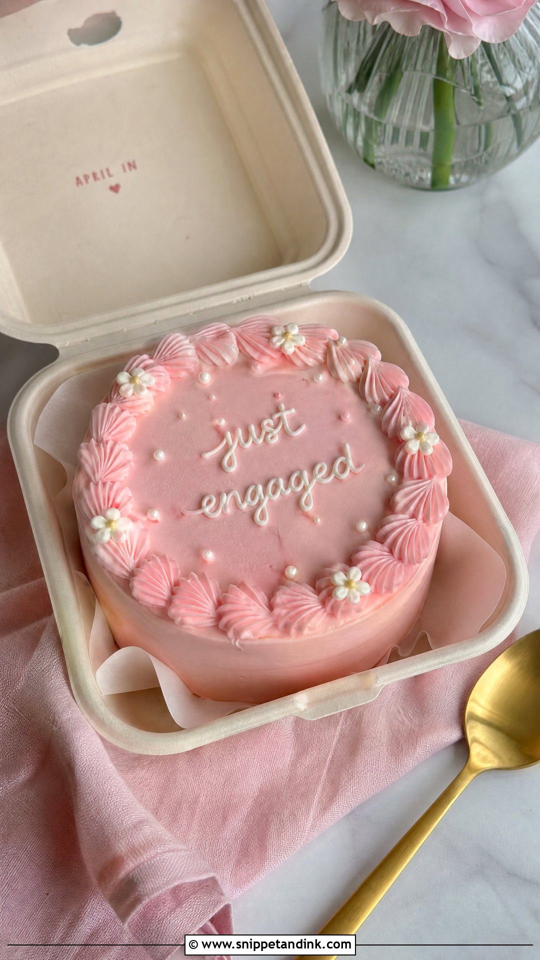 Bento Engagement Cake - Snippet and Ink - 25 Unique Engagement Cake Designs