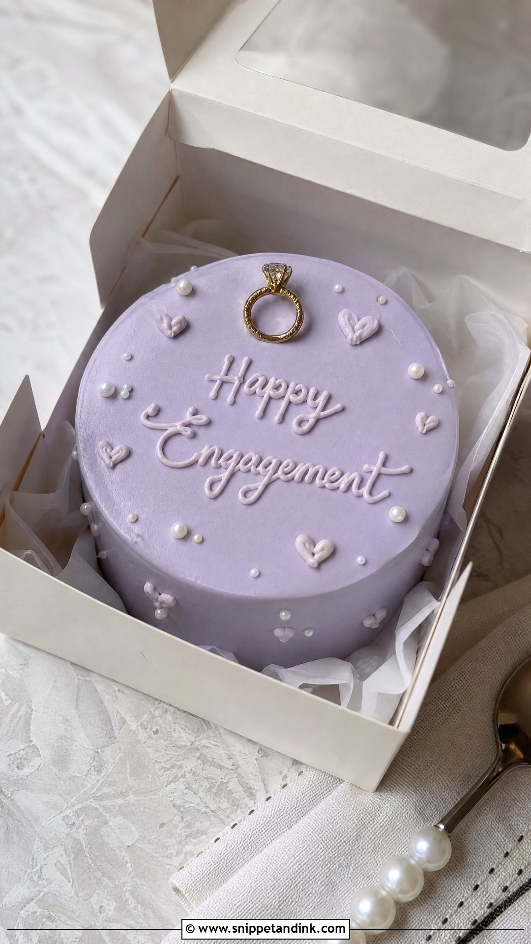 Bento Engagement Cake - Snippet and Ink - 20 Simple Engagement Cake Designs
